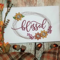 Blessed Frame with Sunflower Machine Embroidery Design